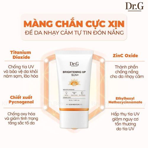 Kem Chống Nắng Nâng Tông Dr.G Brightening Up Sun+ SPF50+ PA+++